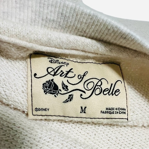 Disney Art of Belle Beauty and The Beast Heather Beige Sweatshirt Size Medium - Picture 11 of 13